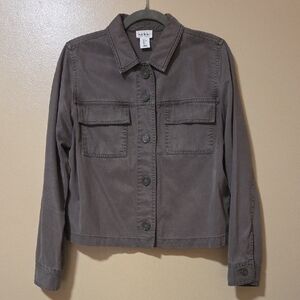 Nicole Miller Green Jean Jacket Lg